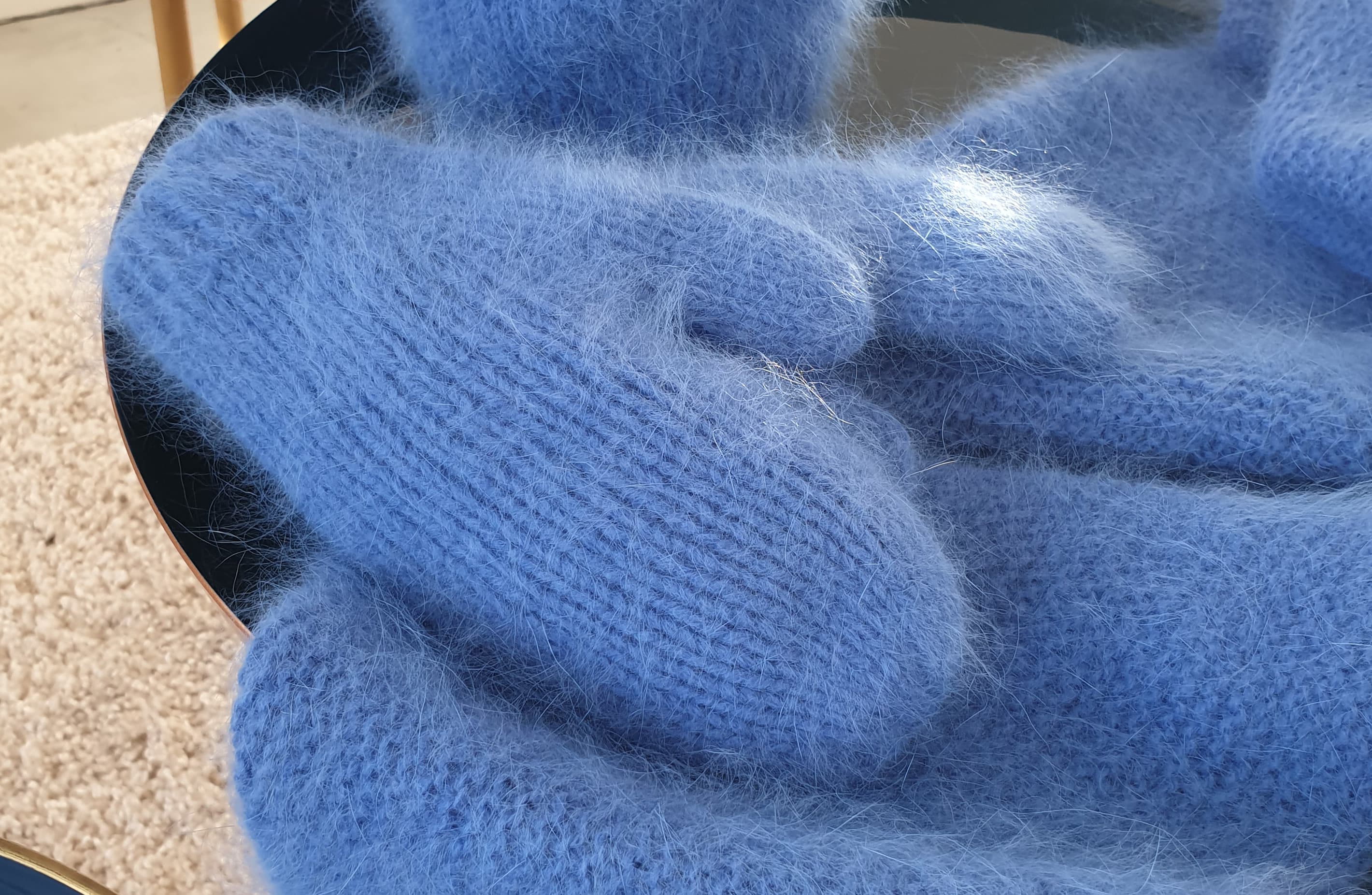 Annyblatt Angora Douceur Tignes moffole kit maglia nere