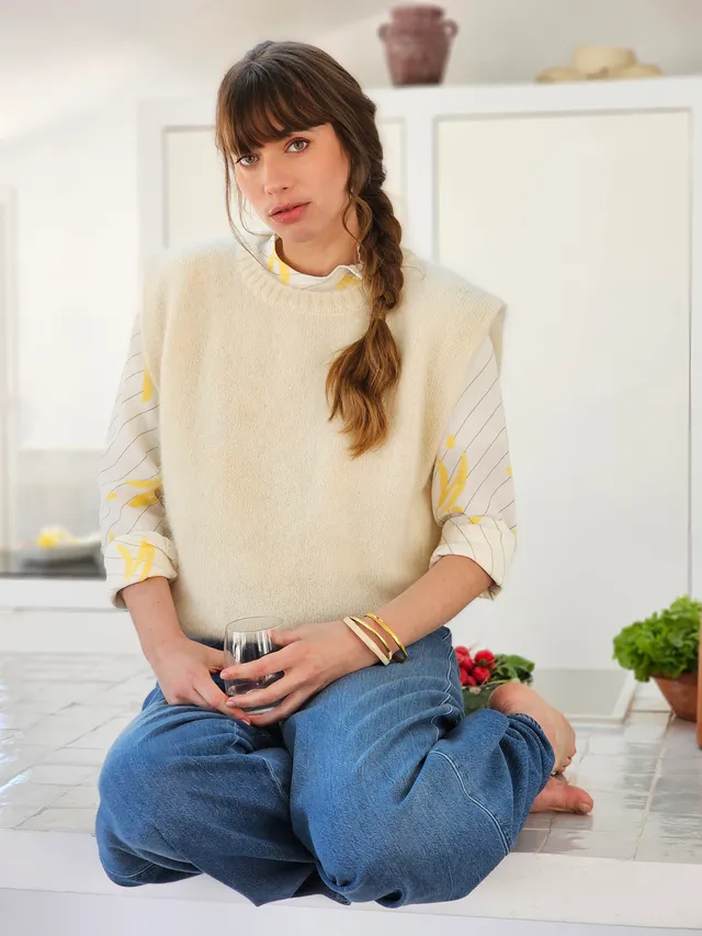 Anny Blatt Suzie pull kit maglia senza maniche mohair Naturel
