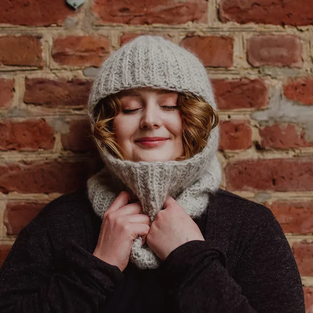 Pascuali Wenu schema maglia balaclava brioche alpaca
