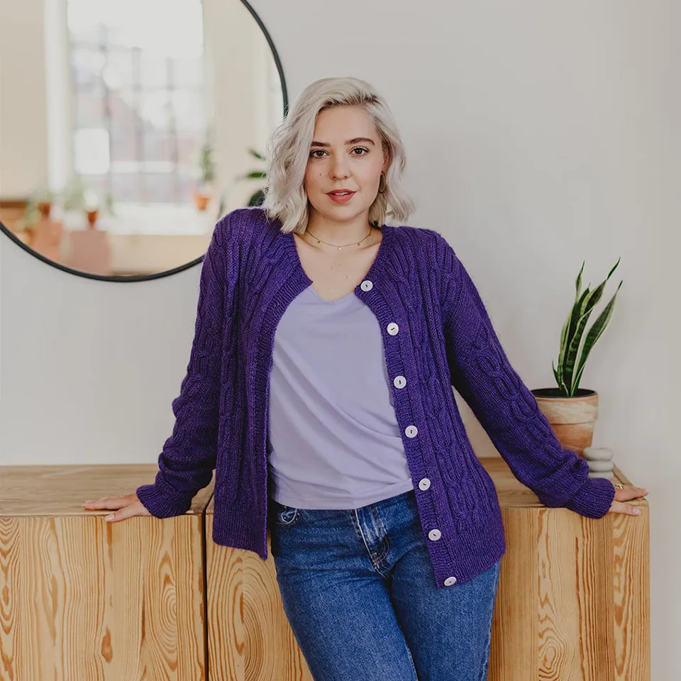 Pascuali Yolda Cardigan schema maglia PDF trecce oversize