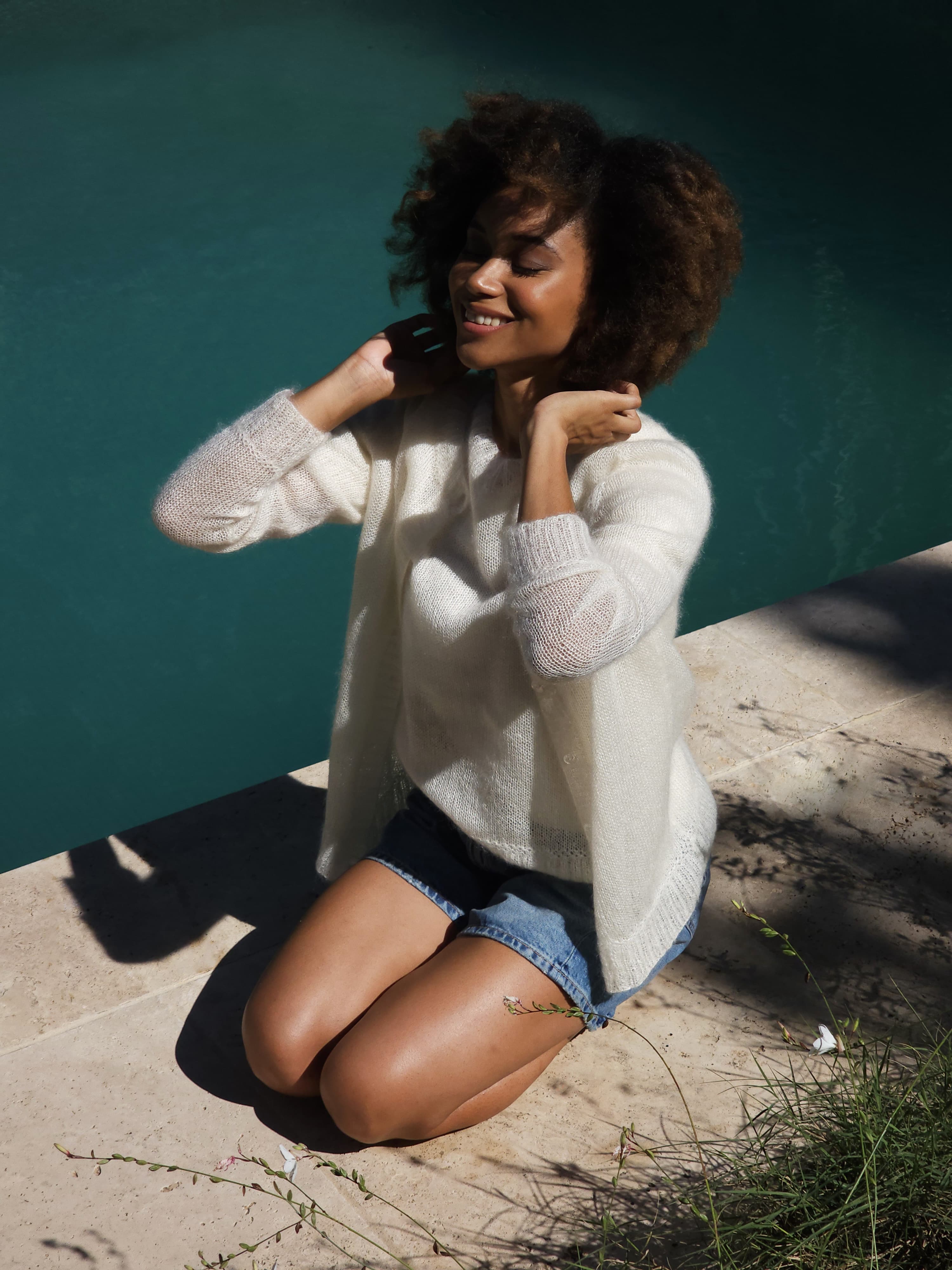 Anny Blatt Edith cardigan kit maglia mohair taglia S