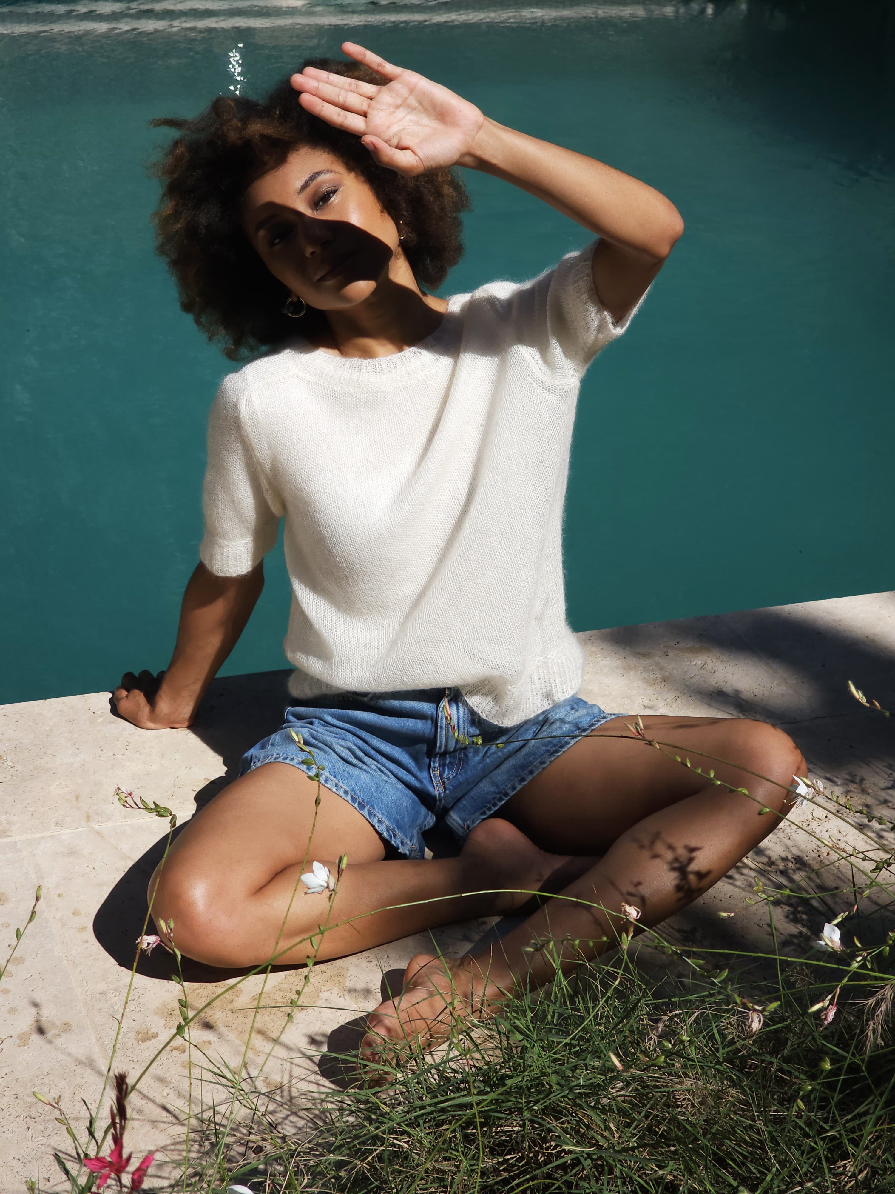 Anny Blatt Eugenie top kit maglia mohair taglia M naturale