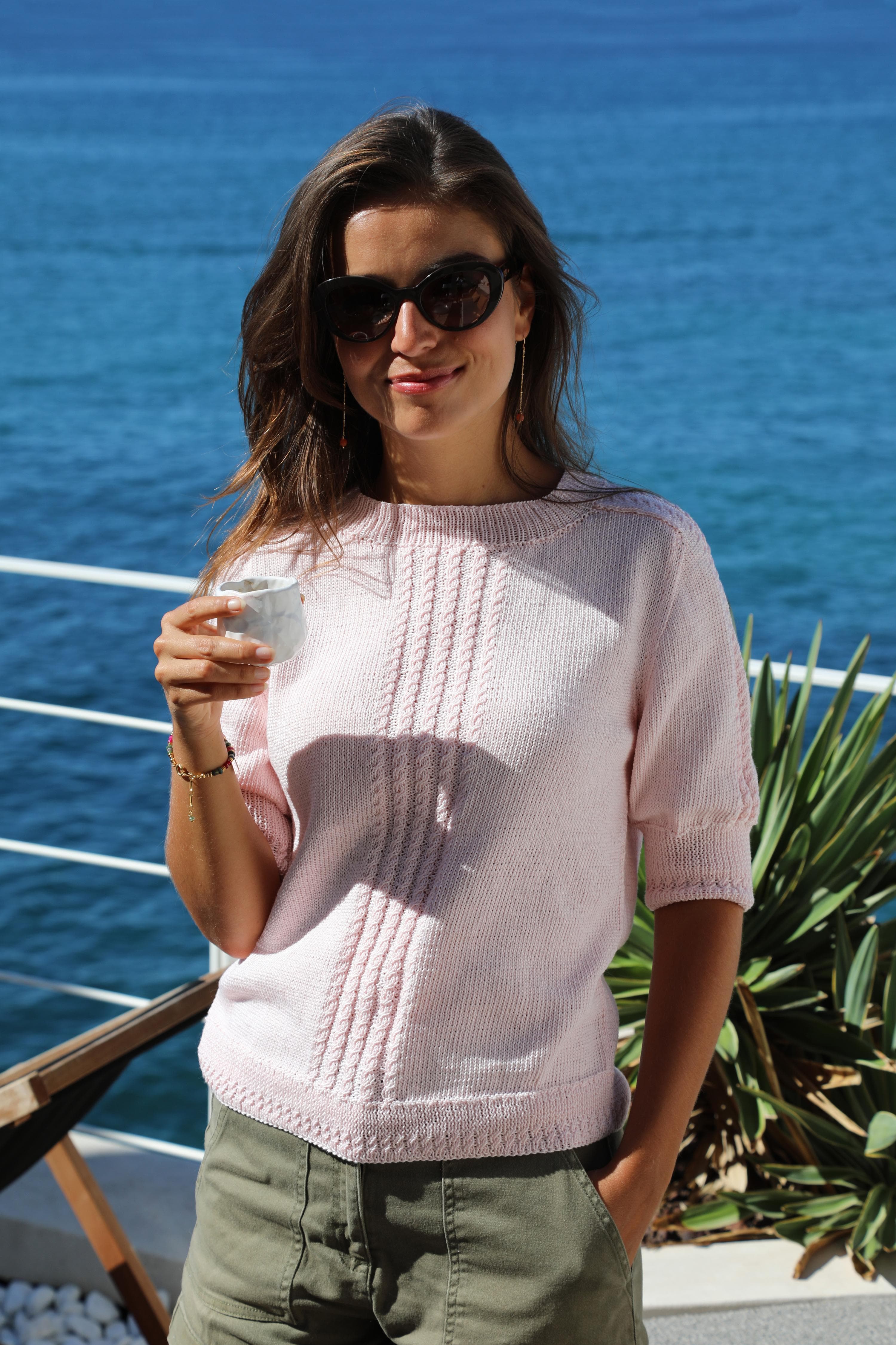 Anny Blatt Talia kit maglione cotone rosa