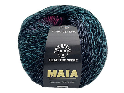 Il Filo di Arianna Maia filato verde-lilla 50 g irrestringibile