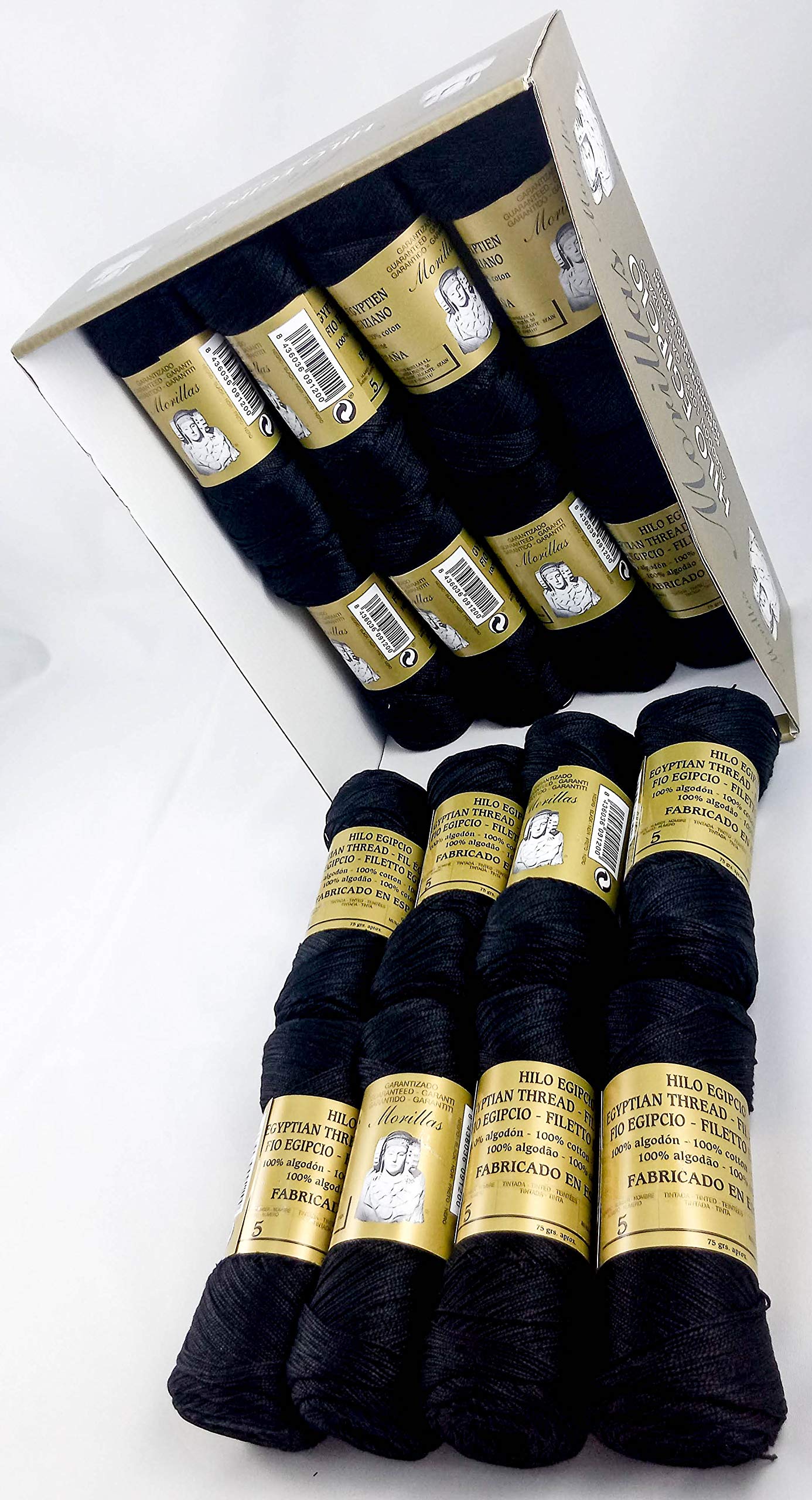 Morillas Zepelines Ne 5/2 cotone perlato nero 16pz