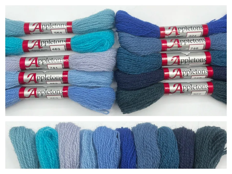 Appleton Bros Blues assortimento lane crewel blu