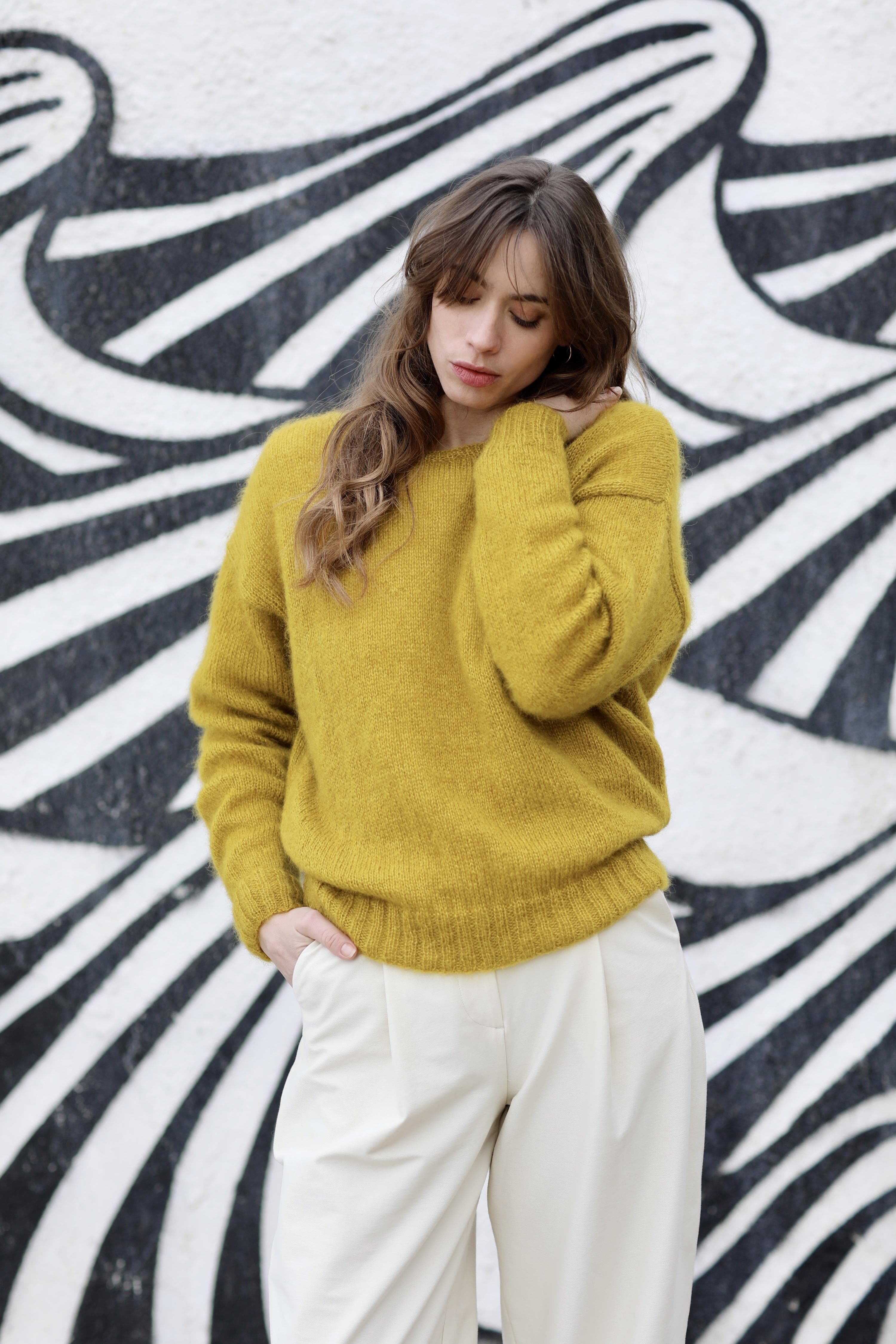 Anny Blatt Johannie Honey Moon kit maglia S verde mohair