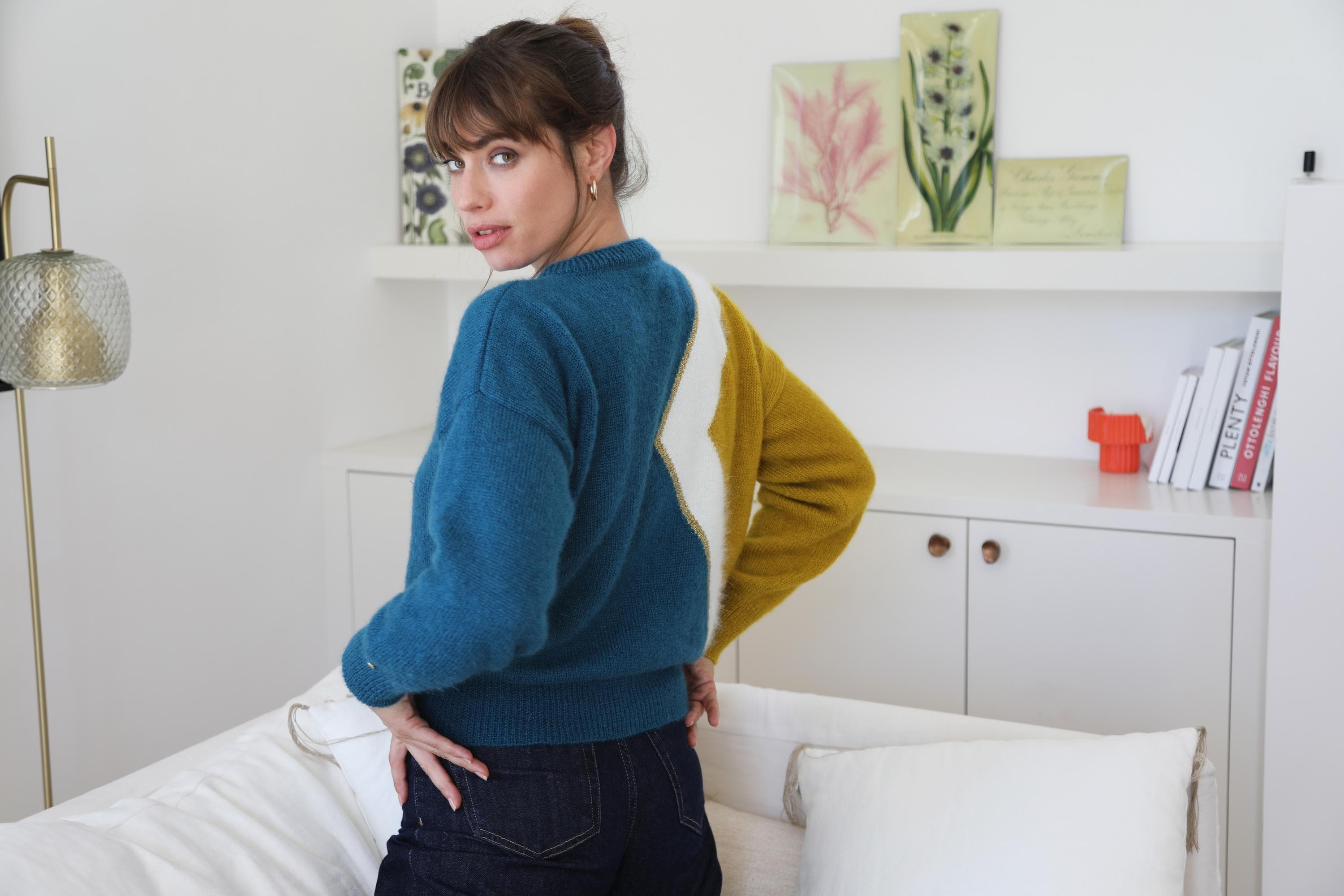 Anny Blatt Billie maglione donna Pacifico Palmier mohair