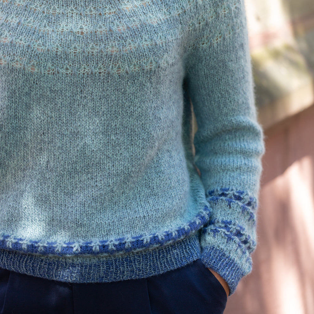 Pascuali Feathertrace maglione schema maglia top-down