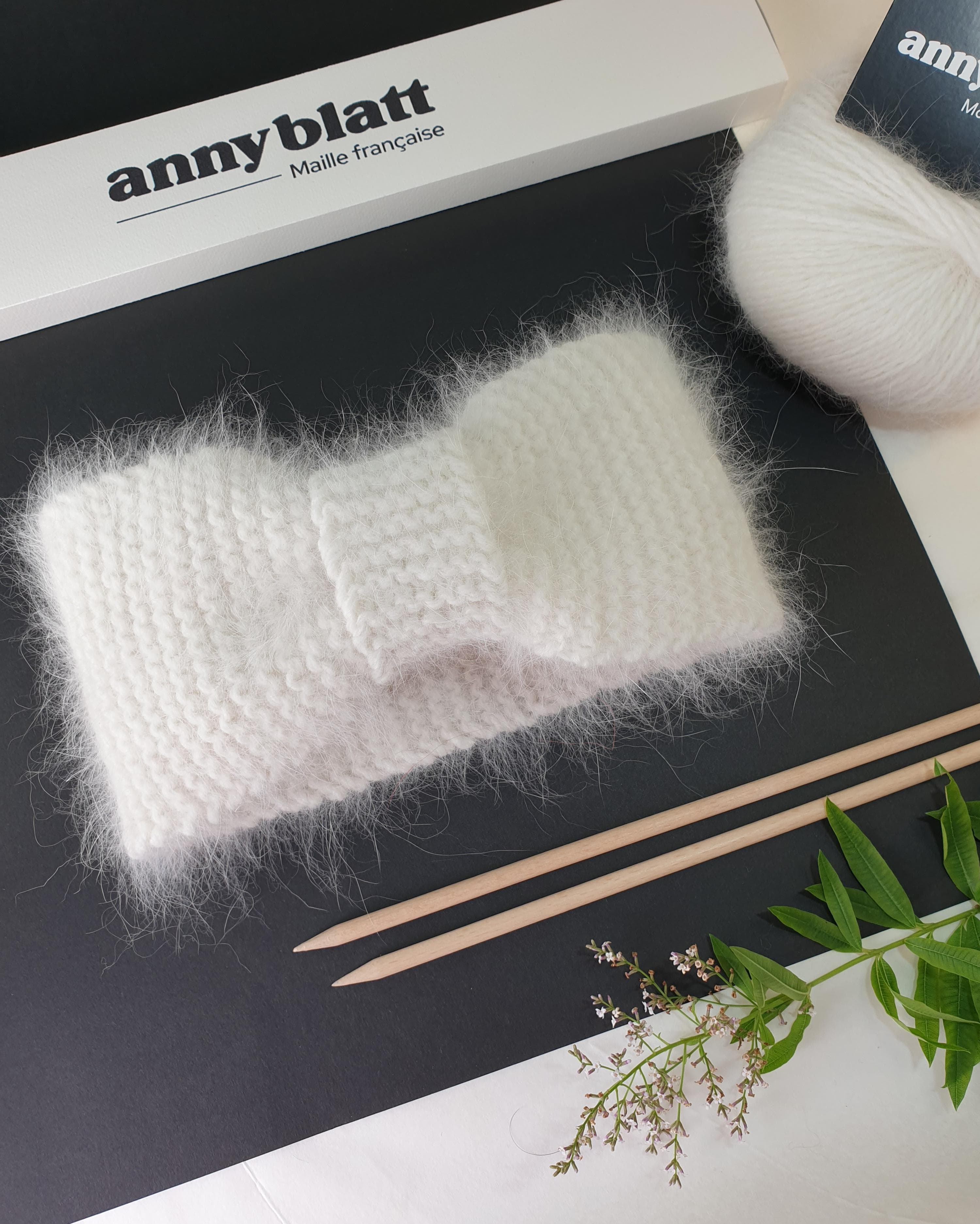 Annyblatt Megève fascia maglia angora Naturale unica