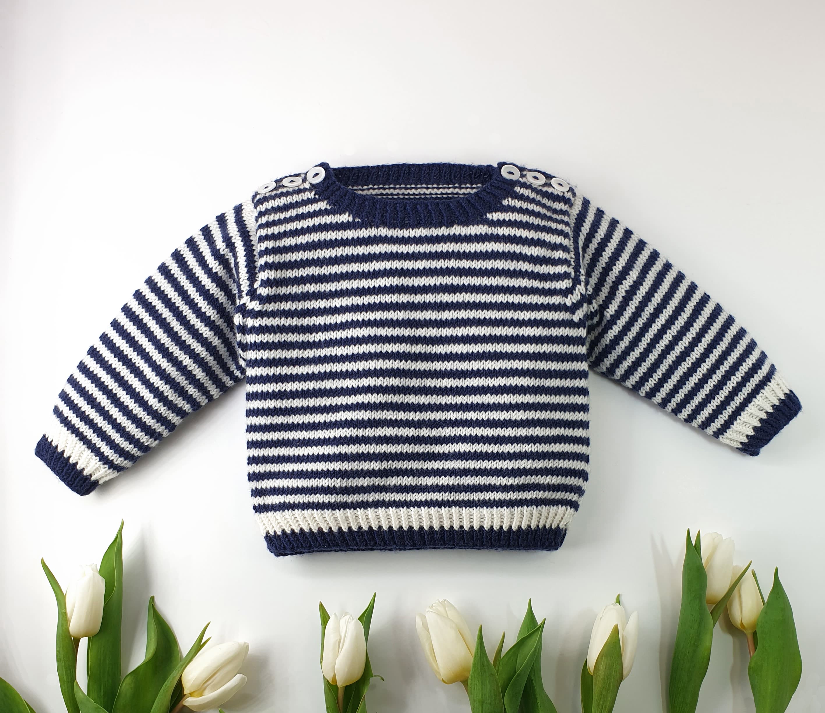 Anny Blatt Marius maglioncino neonato kit lana merino