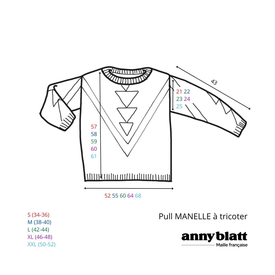 Annyblatt Manelle pullover kit maglia angora S blu marine