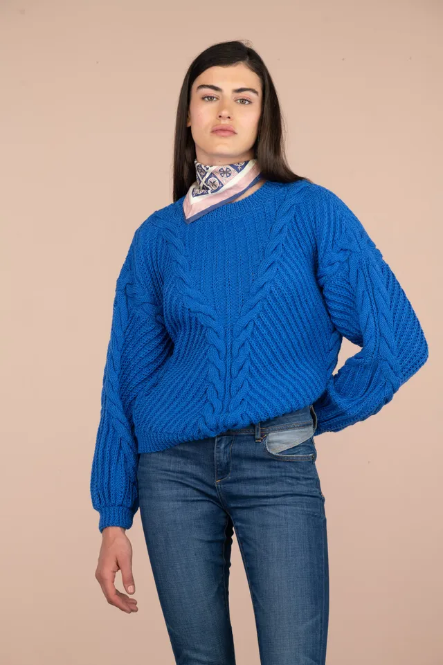 Anny Blatt Vika kit maglia taglia S cobalto merino