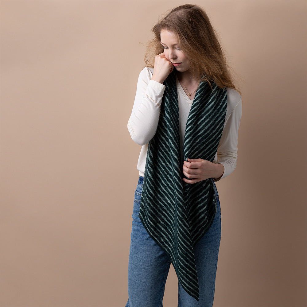 Pascuali Rippling Waves schema maglia sciarpa cashmere bicolore