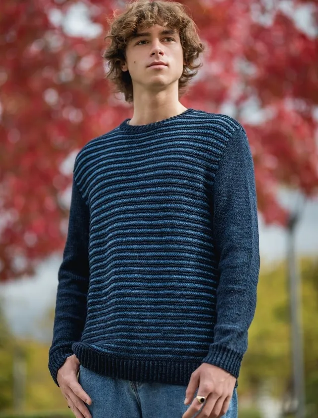 Rosarios4 328 Camisola Riscas schema maglione uomo