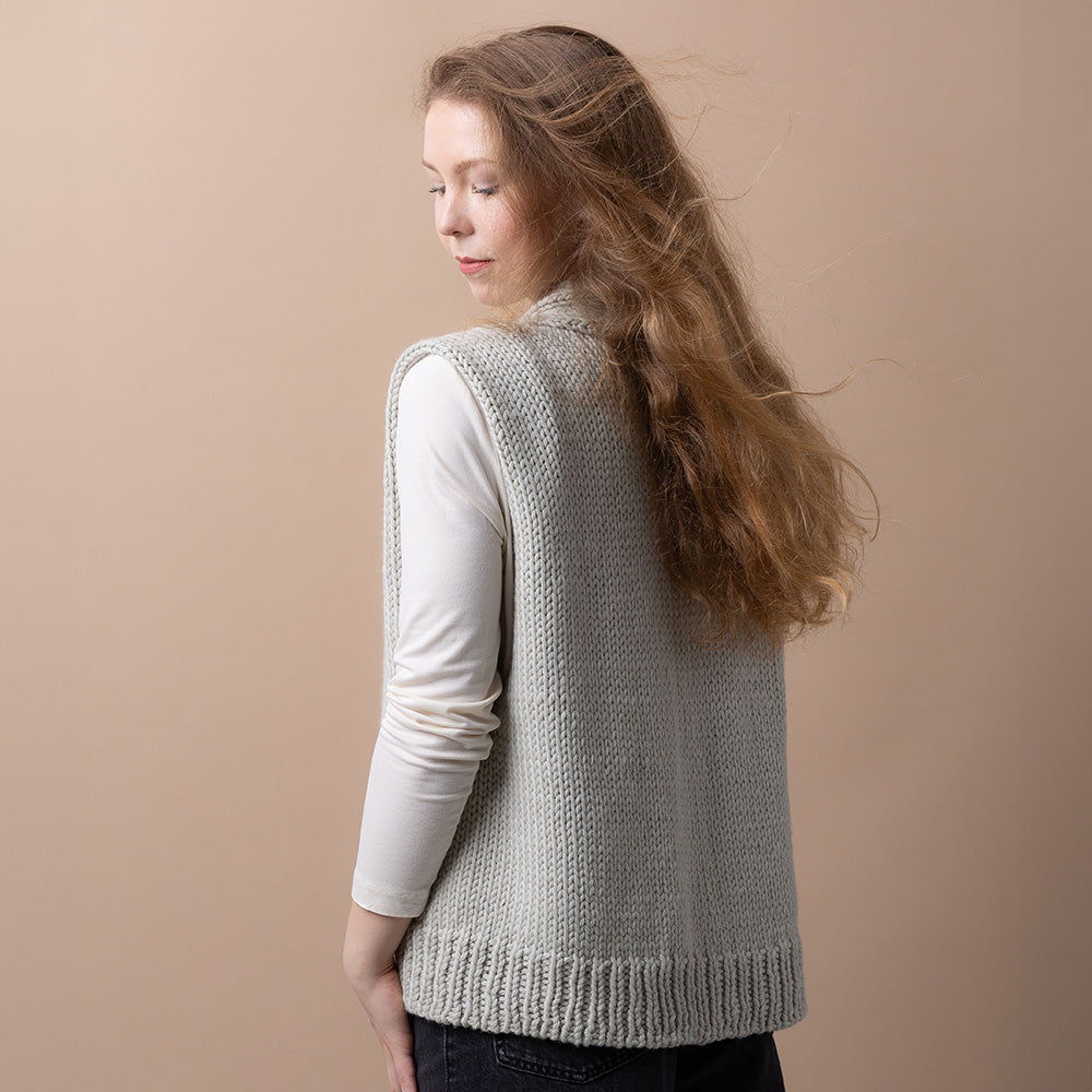 Pascuali Straight Cut gilet schema maglia collo scialle