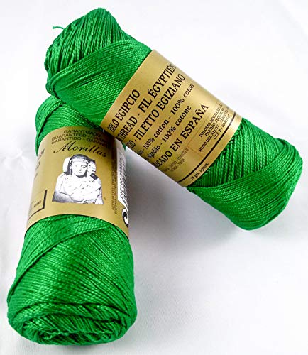 Morillas Zepelines Ne 5/2 cotone perlato verde 12 x2 tinta unita