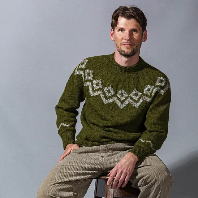 Pascuali Gael schema maglione uomo jacquard alpaca