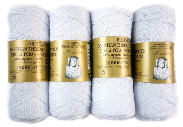 Morillas Zepelines Ne 5/2 cotone perlato bianco blu 4 pezzi