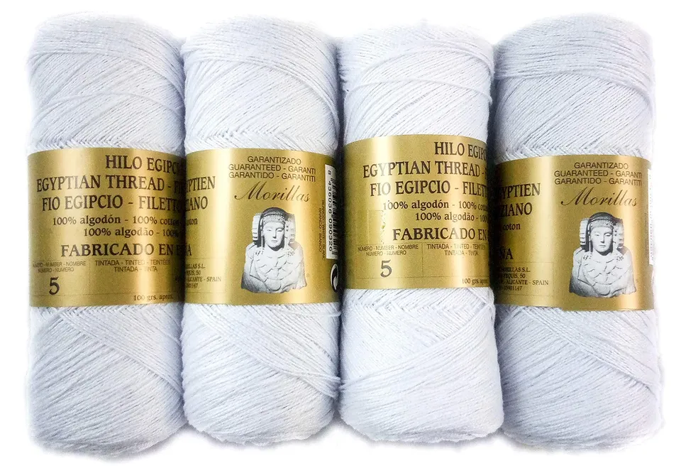Morillas Zepelines Ne 5/2 cotone perlato bianco blu 4 pezzi