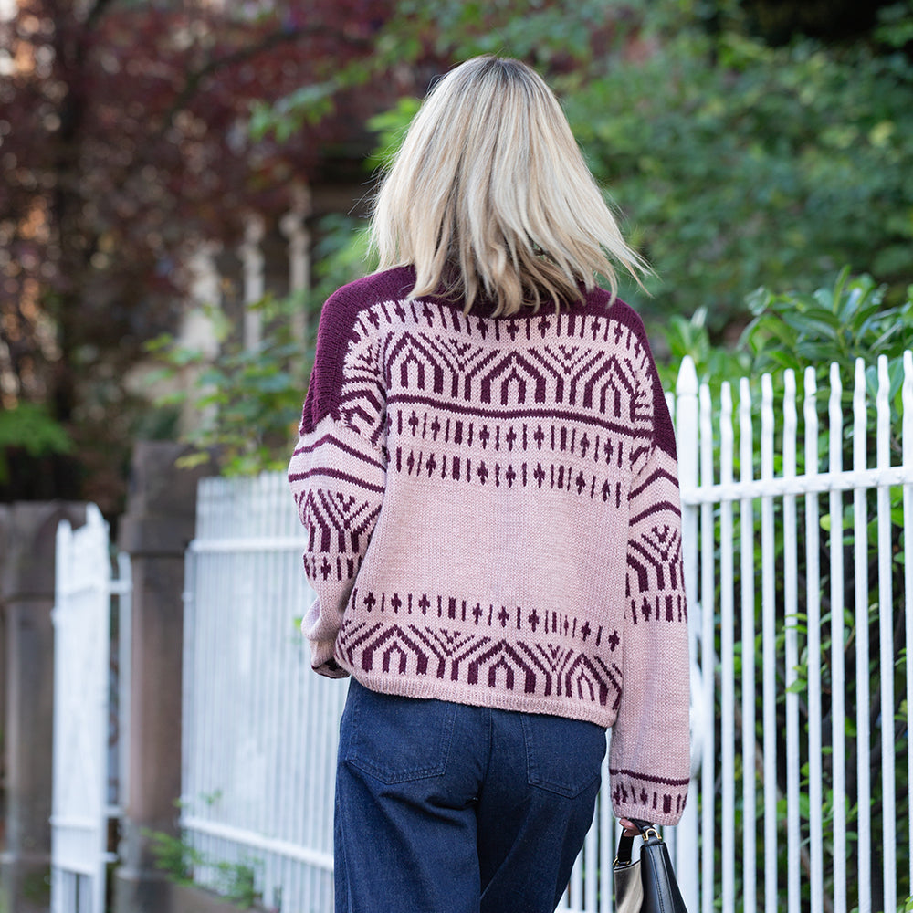 Pascuali City Path Sweater schema maglia jacquard bicolore