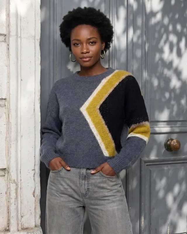 Annyblatt Daphne pullover kit maglia mohair taglia S antracite