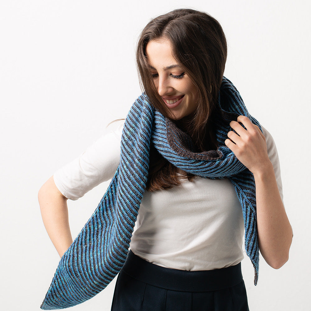 Pascuali Twisted Trapeze pattern maglia stola brioche