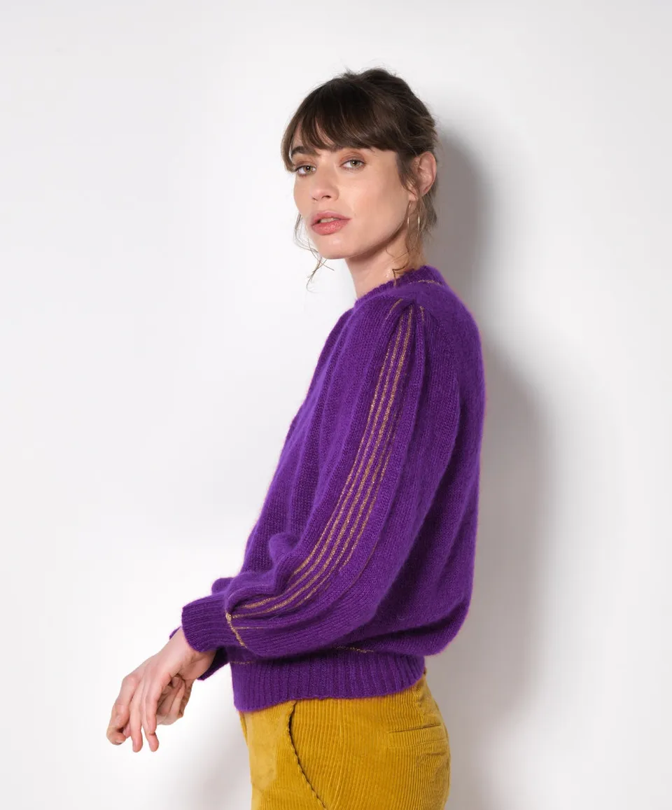 Anny Blatt Alix maglione mora e oro mohair