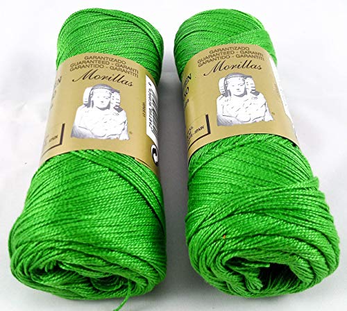 Morillas Zepelines Ne 5/2 cotone perlato verde 21 x2 tinta unita