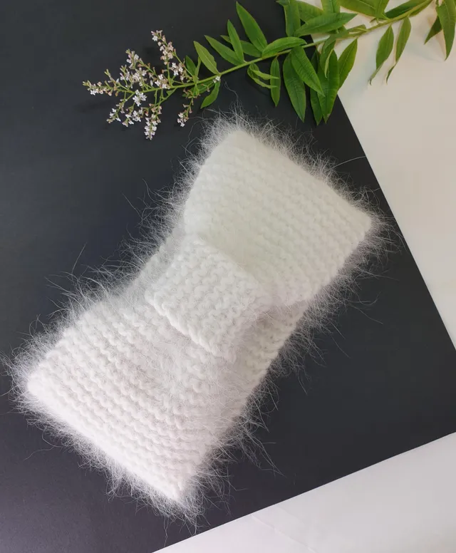 Annyblatt Megève fascia maglia angora Naturale unica
