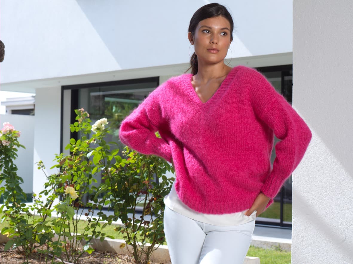 Anny Blatt Kelly Venus kit maglia scollo a V sorbet