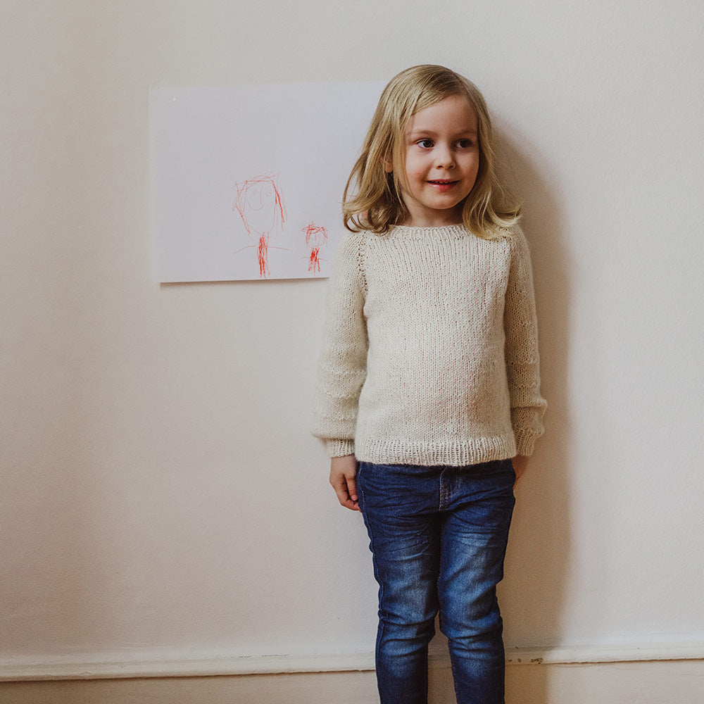 Pascuali Loena schema maglia bambino raglan mohair seta