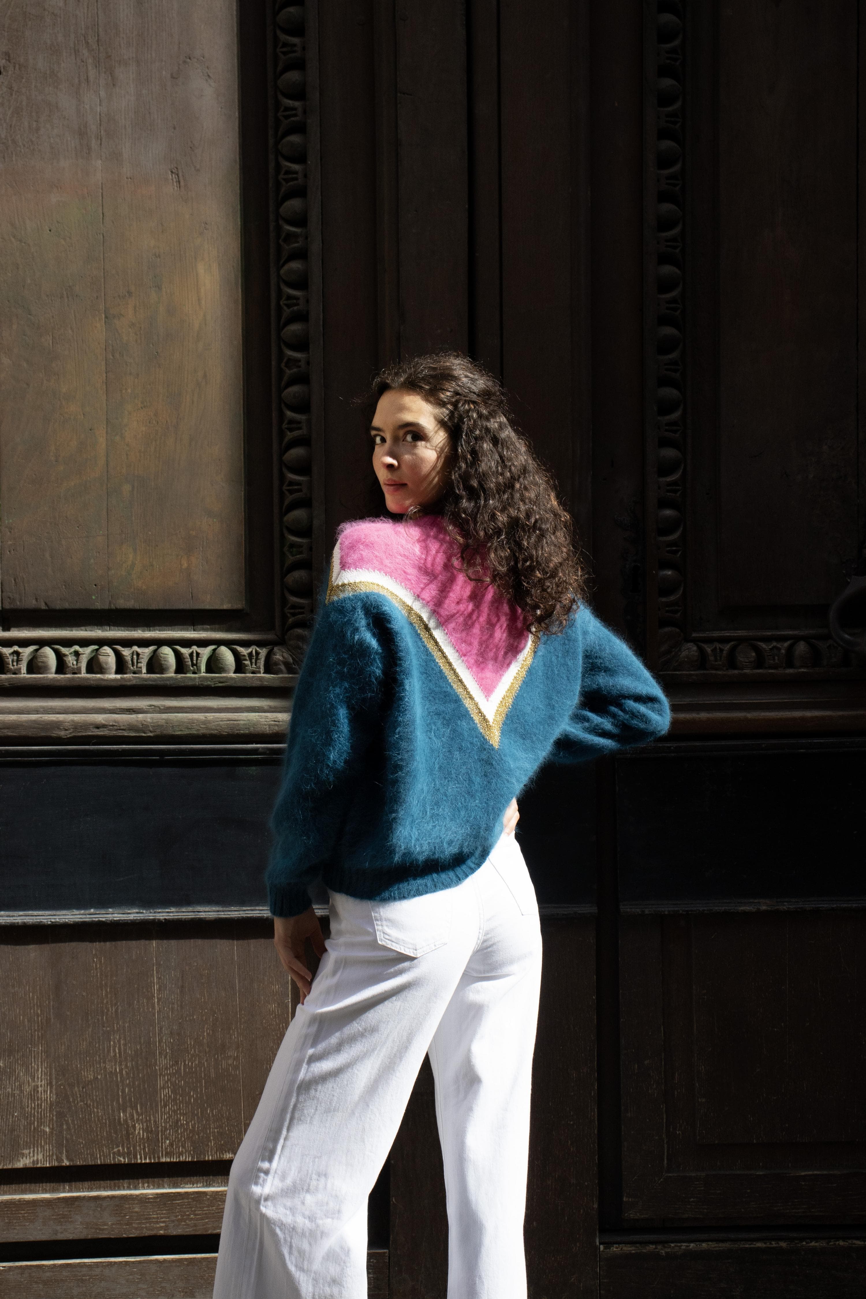 Anny Blatt Celeste kit maglia pull donna in angora
