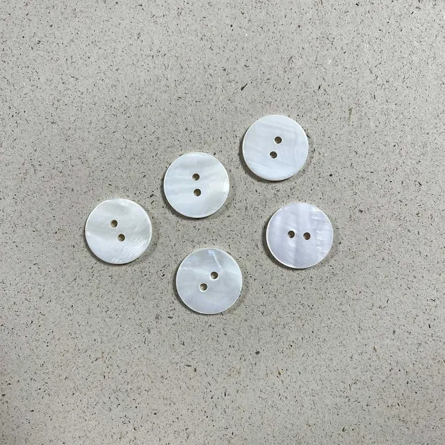 Pascuali bottoni madreperla bianchi 15 mm set 5 pezzi