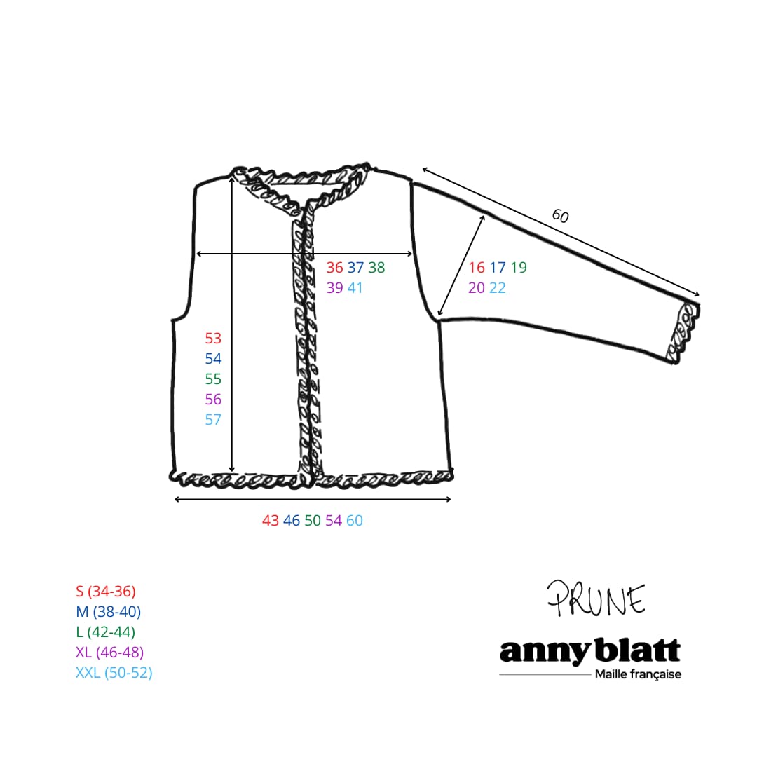 Anny Blatt Prune kit giacca maglia lana merinos