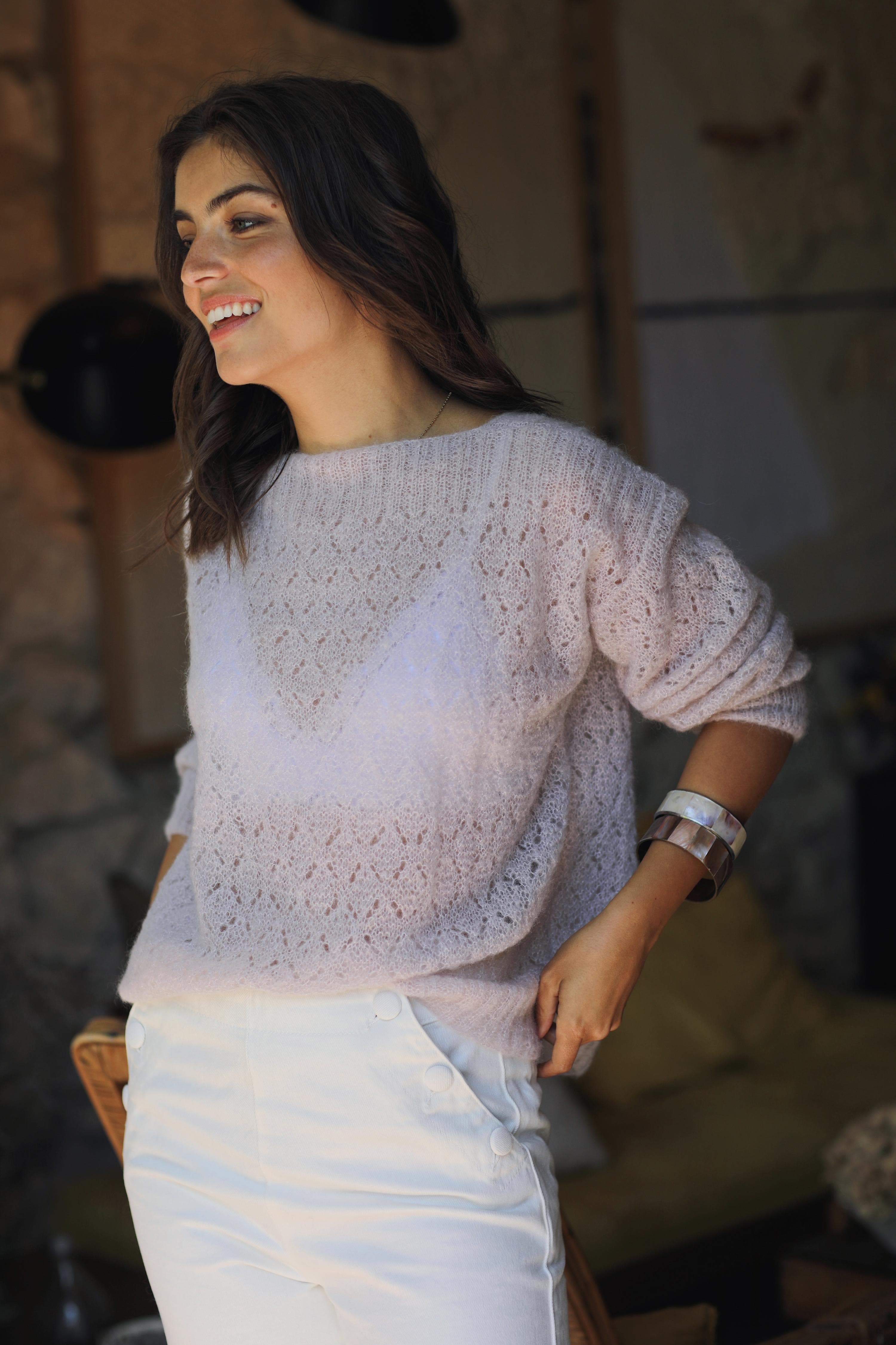 Anny Blatt Sidonie kit maglia mohair taglia M dune