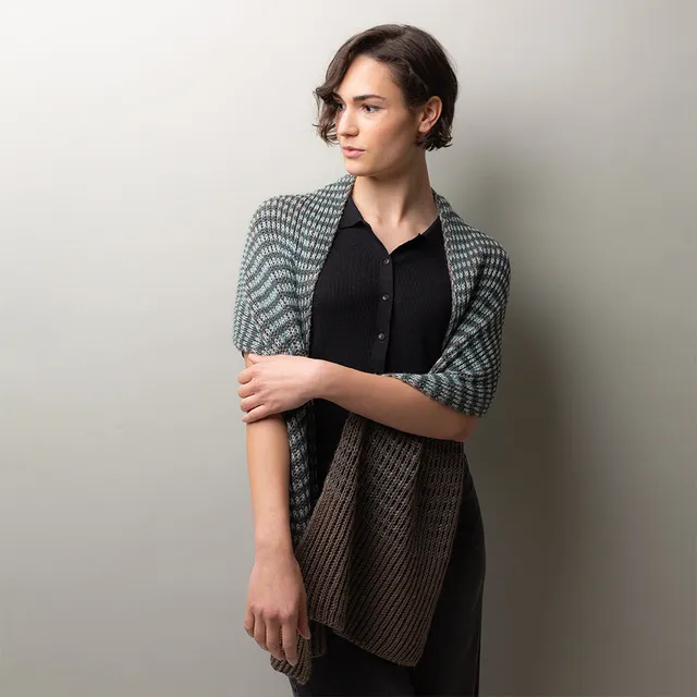 Pascuali Color Echo sciarpa schema maglia brioche 168 cm
