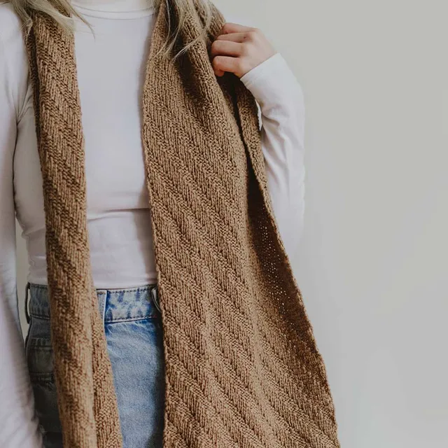 Pascuali Yulo Scarf schema sciarpa cammello 160 cm