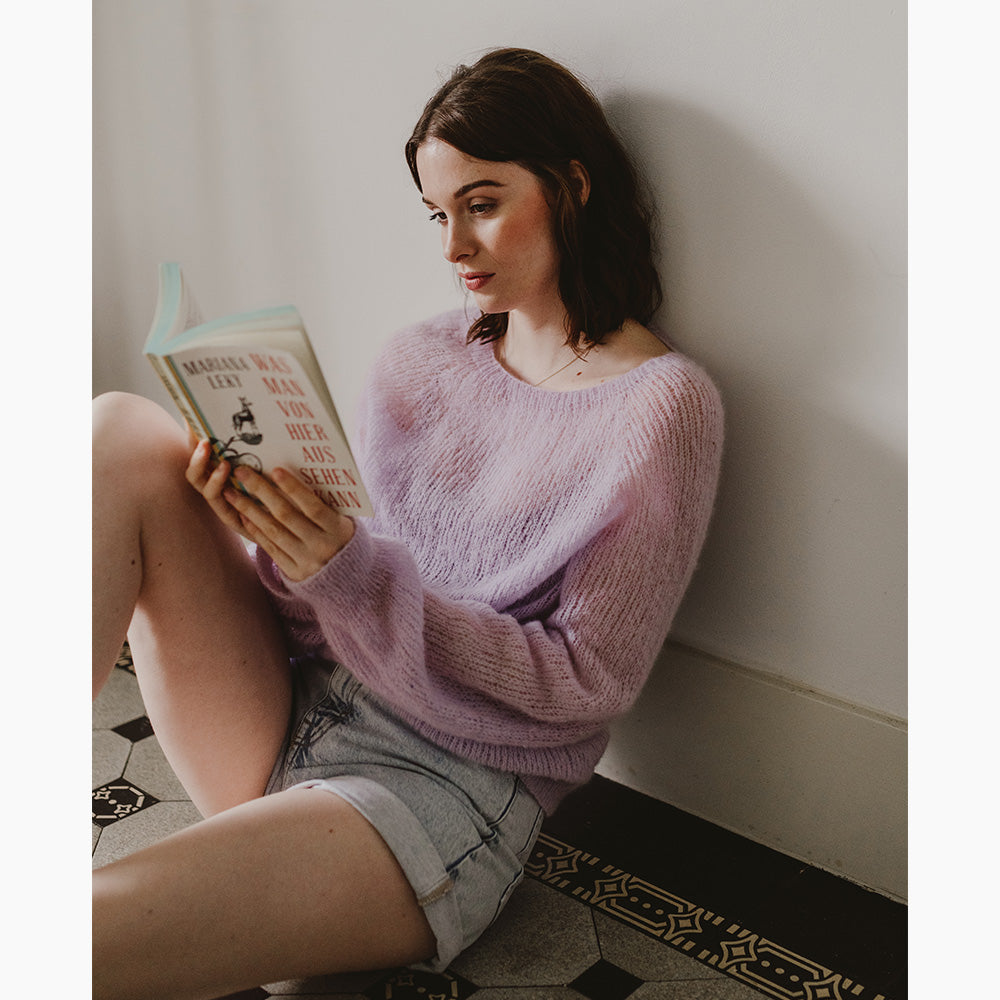 Pascuali Luela schema maglia pullover mohair raglan