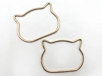 Il Filo di Arianna Gatto manici metallo 11x8 cm coppia oro