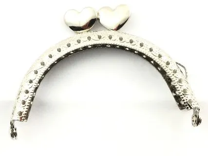 Il Filo di Arianna Clic Clac Cuore chiusura borsa 8,5 cm argento