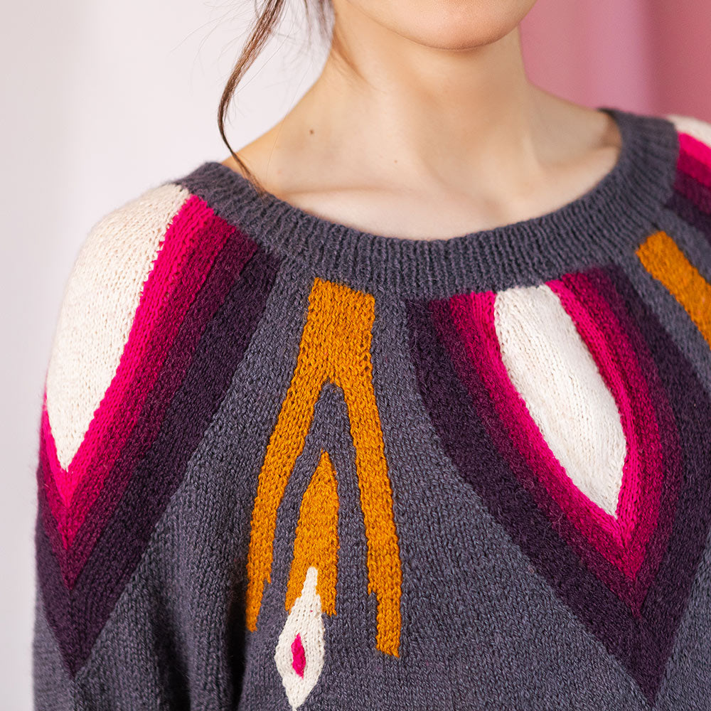 Pascuali Orchideja schema maglione donna alpaca