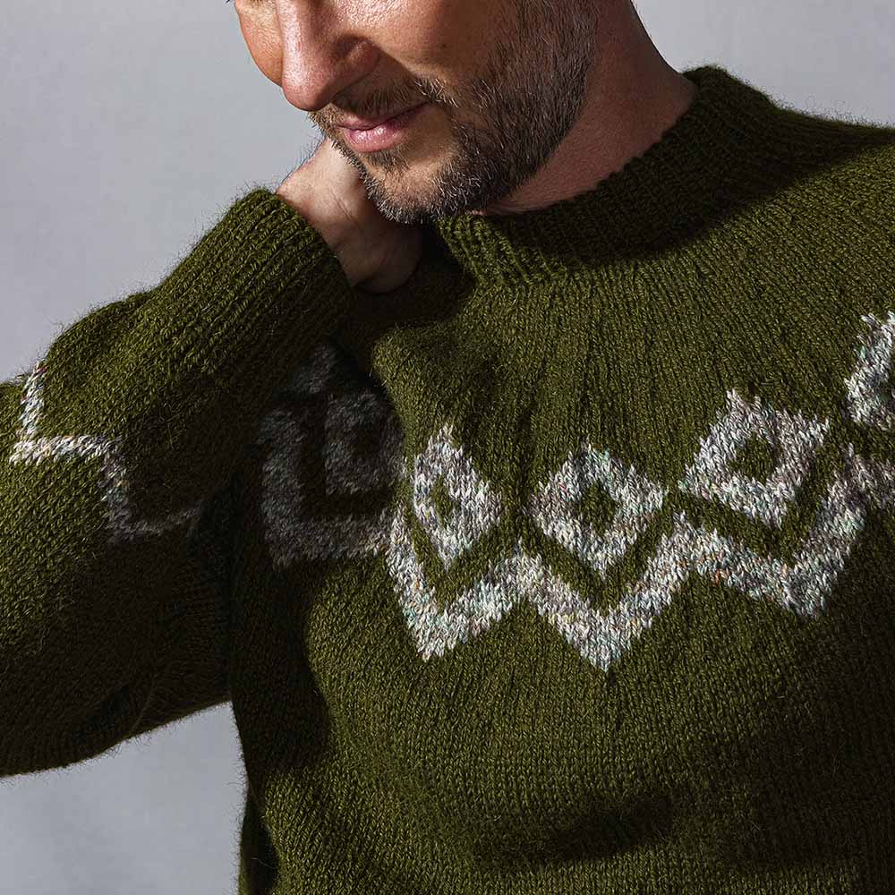 Pascuali Gael schema maglione uomo jacquard alpaca