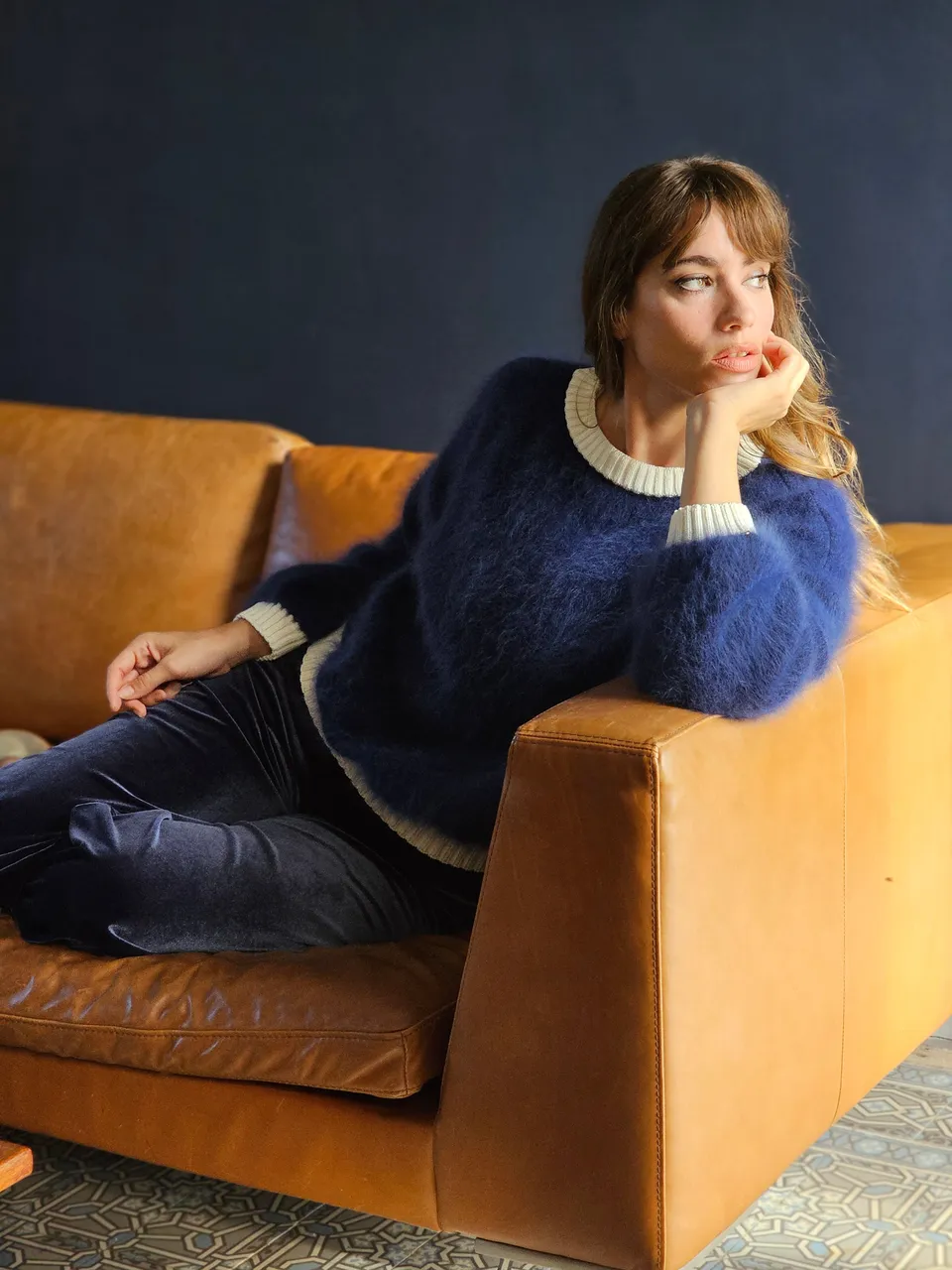Annyblatt Mila pullover XS marine angora francese