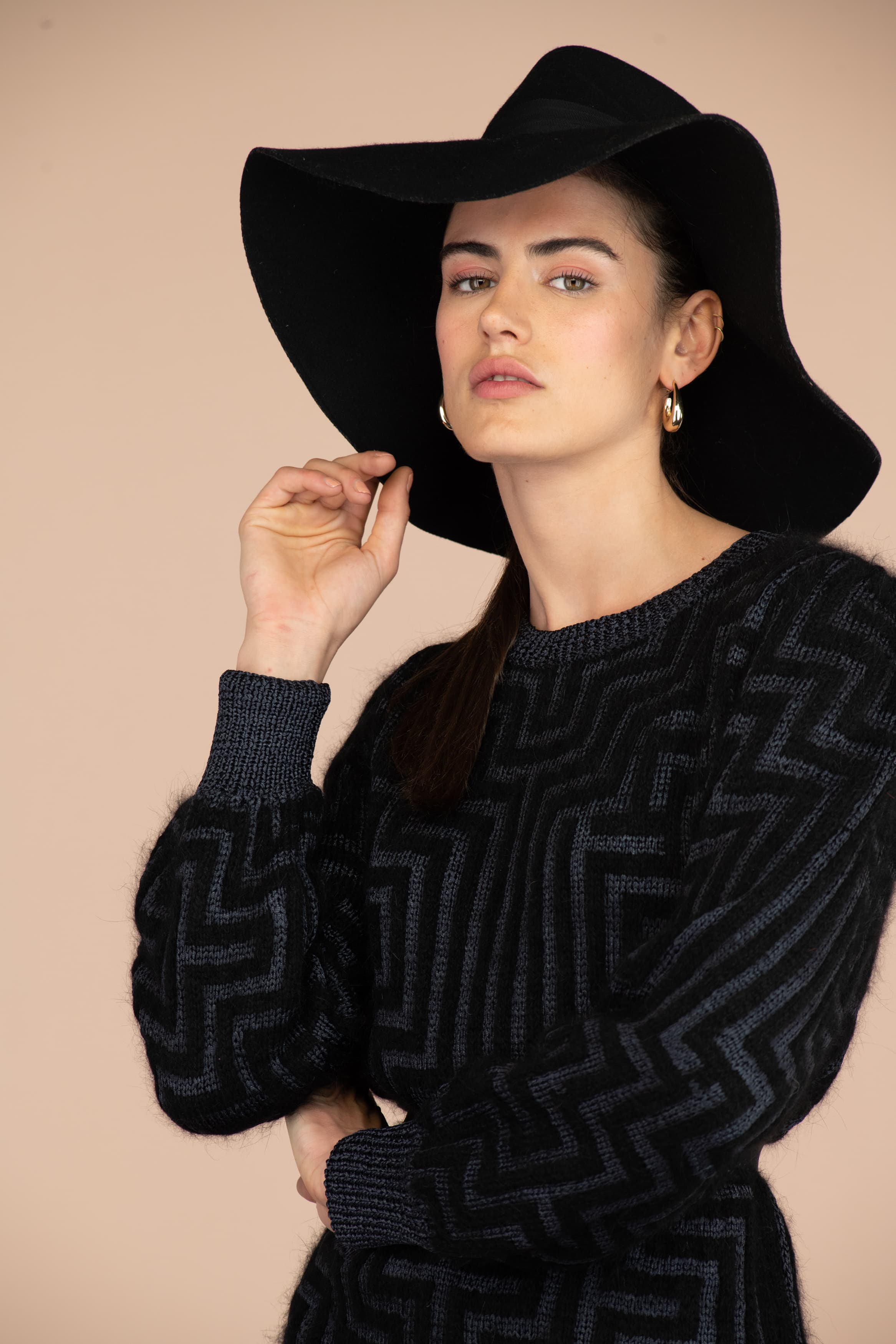 Annyblatt Abysse kit maglia maglione taglia S nero jacquard