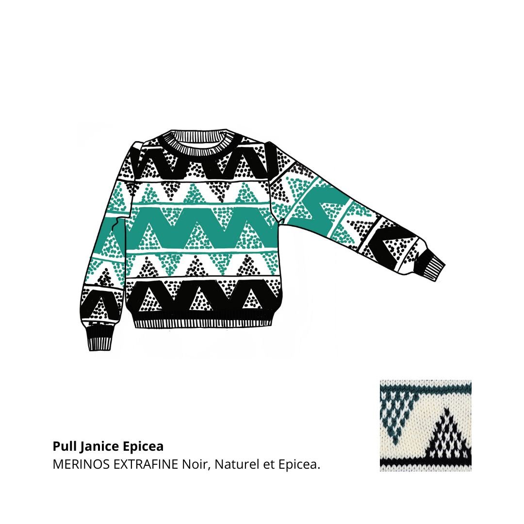 Anny Blatt Janice maglione ai ferri kit maglia merino
