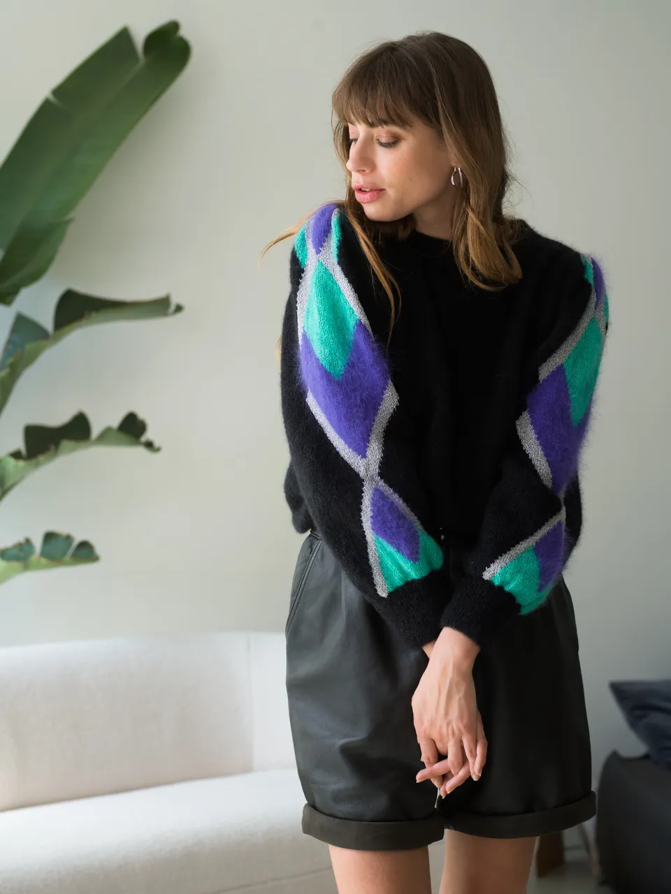 Annyblatt Diamant kit maglia pullover mohair jacquard