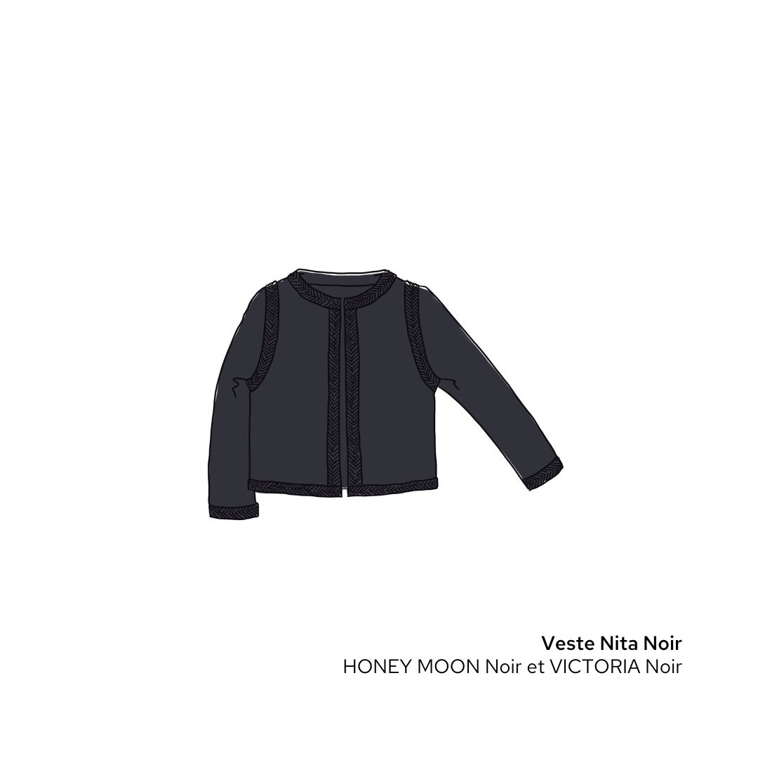 Anny Blatt Nita kit giacca mohair marine tinta unita