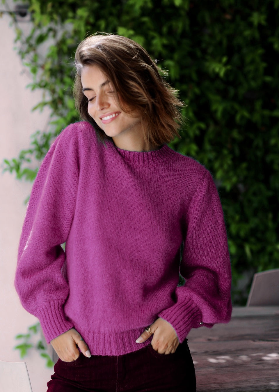Annyblatt Alix maglione mohair XS color violine