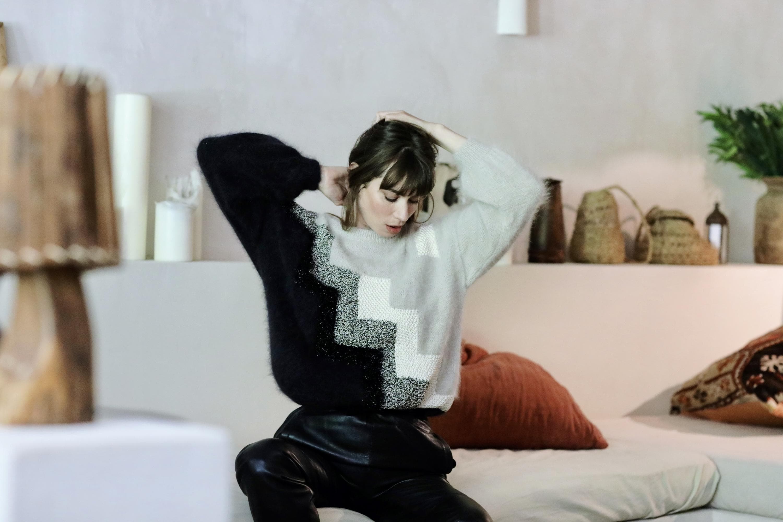 Anny Blatt Ludmilla kit maglia angora geometrico